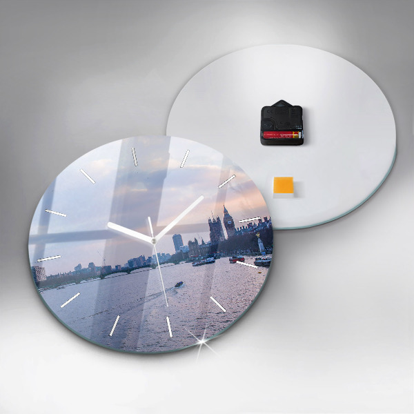 Zegar okrągły z nadrukiem London Eye panorama miasta