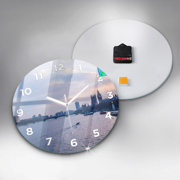 Zegar okrągły z nadrukiem London Eye panorama miasta