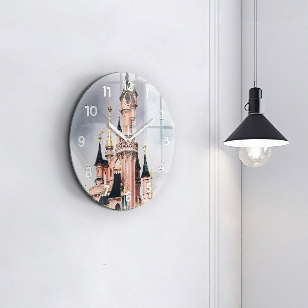 Zegar okrągły z nadrukiem Zamek Disneyland w Paryżu