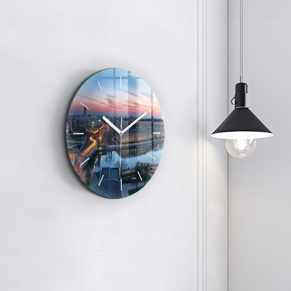 Zegar ścienny okrągły Wrocław z drona
