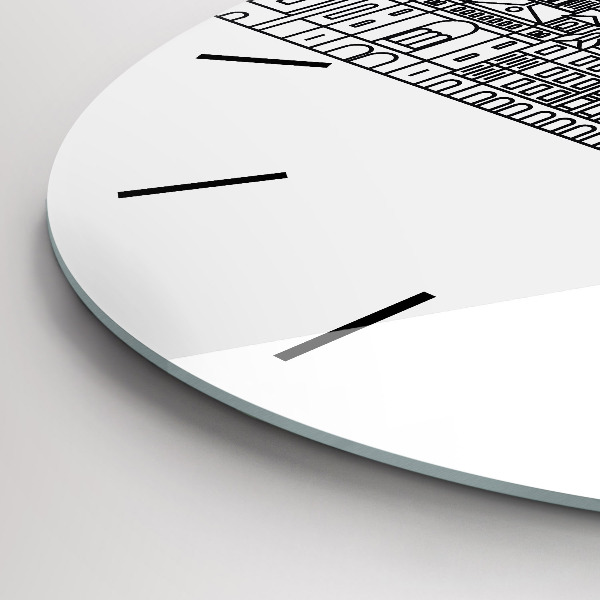 Zegar ścienny okrągły Łódź architektura panorama