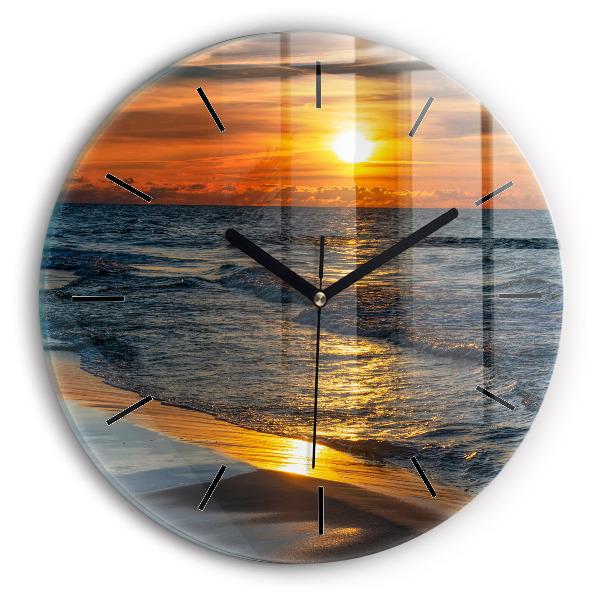 Zegar szklany okrągły Władysławowo Morze Bałtyckie