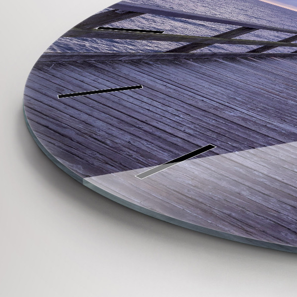 Zegar okrągły z nadrukiem Molo na Morzu Bałtyckim