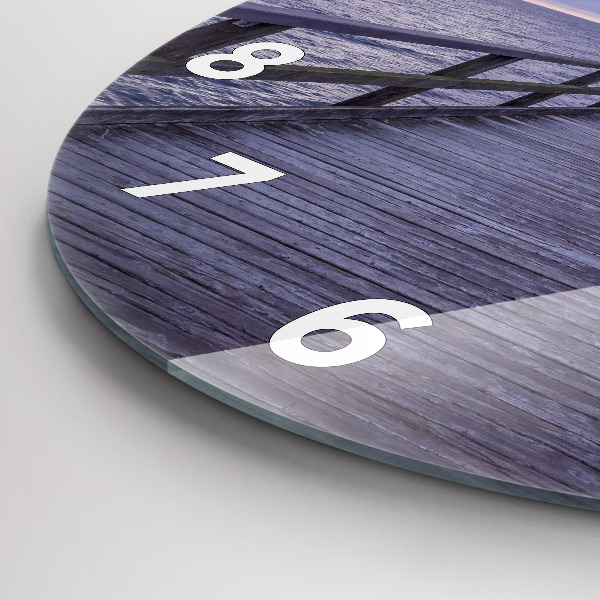 Zegar okrągły z nadrukiem Molo na Morzu Bałtyckim