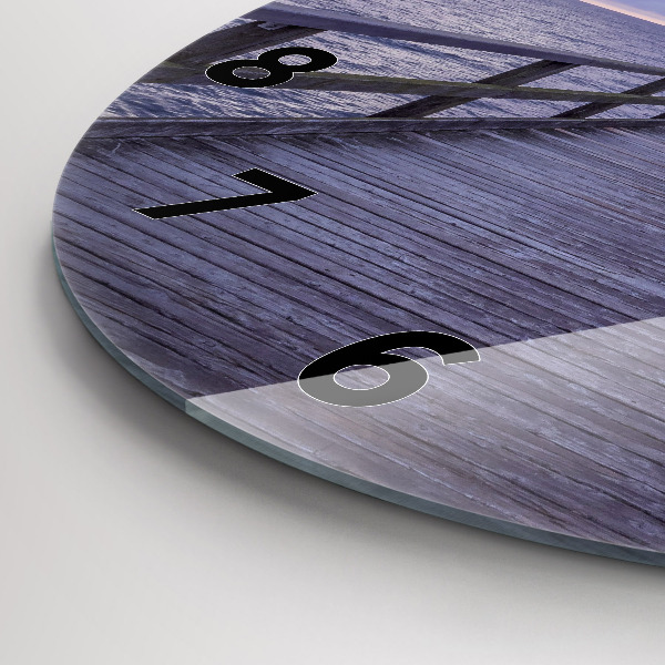 Zegar okrągły z nadrukiem Molo na Morzu Bałtyckim