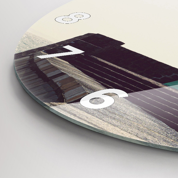 Zegar okrągły z nadrukiem Latarnia morska i morze