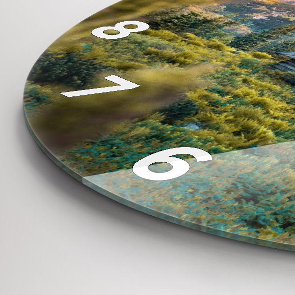 Zegar okrągły z nadrukiem Domek w Tatrach