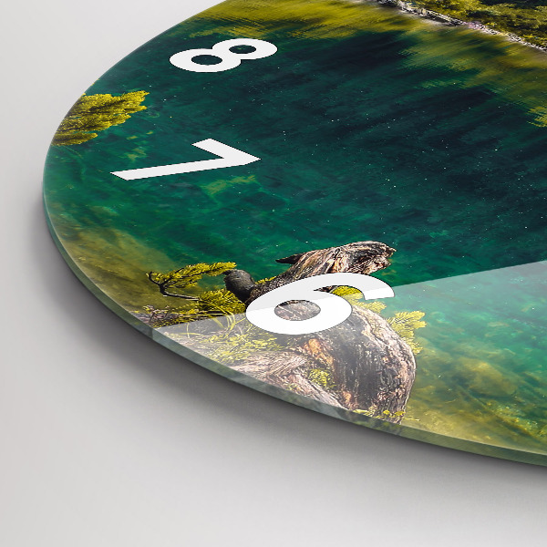 Zegar okrągły z nadrukiem Morskie Oko w Tatrach