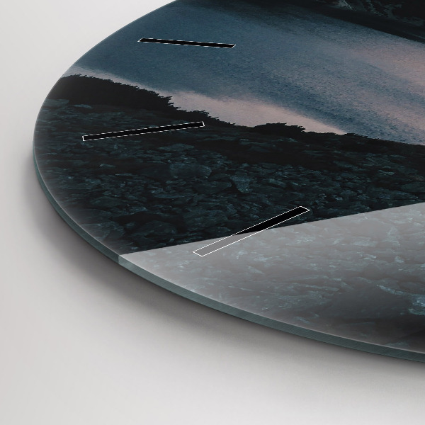 Zegar okrągły z nadrukiem Jezioro i góry