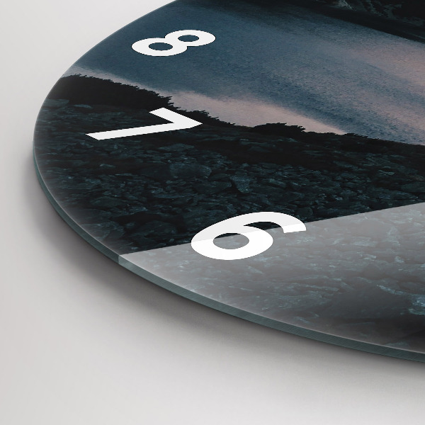 Zegar okrągły z nadrukiem Jezioro i góry