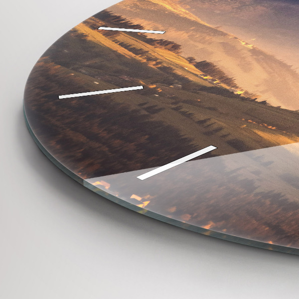 Zegar okrągły z nadrukiem Zimowy pejzaż gór Tatr