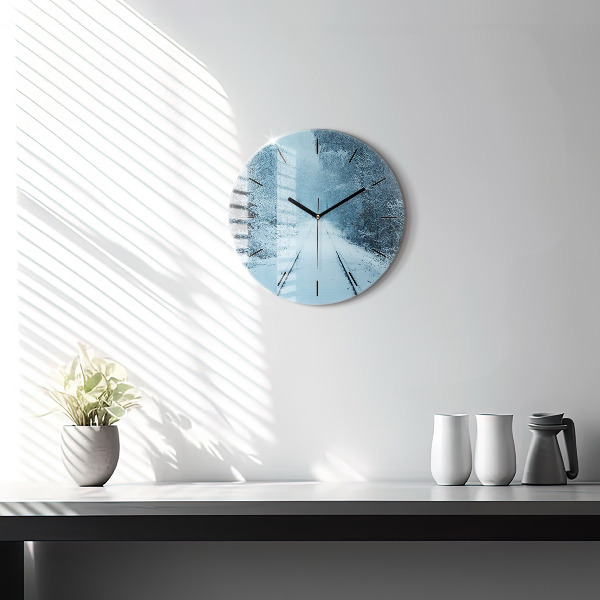 Zegar okrągły z nadrukiem Sarny na torach