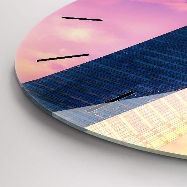 Zegar okrągły z nadrukiem Drapacz chmur w Warszawie