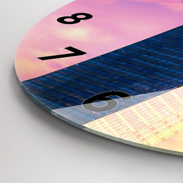 Zegar okrągły z nadrukiem Drapacz chmur w Warszawie