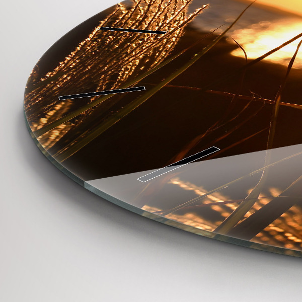 Zegar okrągły z nadrukiem Pszenica w złotym słońcu