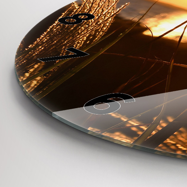 Zegar okrągły z nadrukiem Pszenica w złotym słońcu