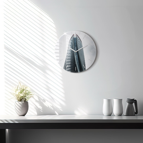 Zegar okrągły z nadrukiem Wieżowiec w Mediolanie