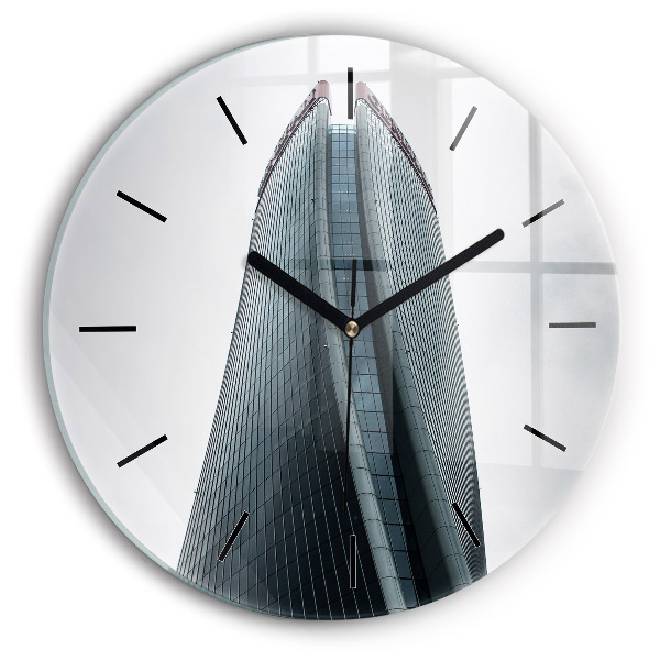 Zegar okrągły z nadrukiem Wieżowiec w Mediolanie