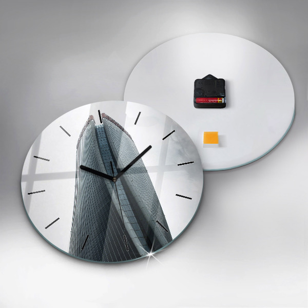 Zegar okrągły z nadrukiem Wieżowiec w Mediolanie