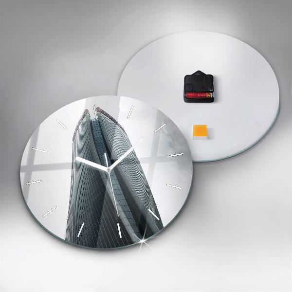 Zegar okrągły z nadrukiem Wieżowiec w Mediolanie