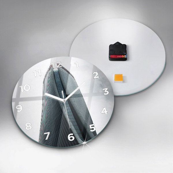 Zegar okrągły z nadrukiem Wieżowiec w Mediolanie