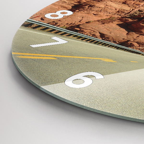 Zegar okrągły z nadrukiem Route 66 w USA