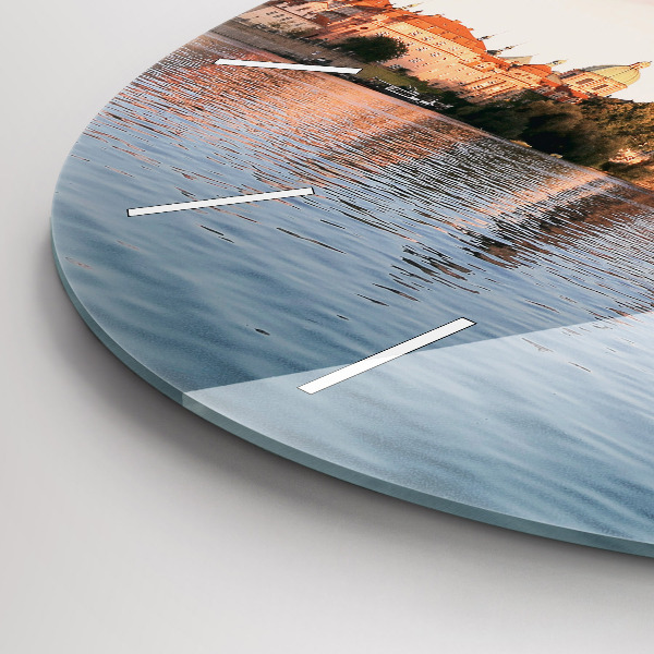 Zegar okrągły z nadrukiem Most Karola w Pradze