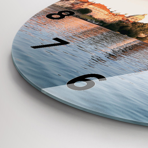 Zegar okrągły z nadrukiem Most Karola w Pradze