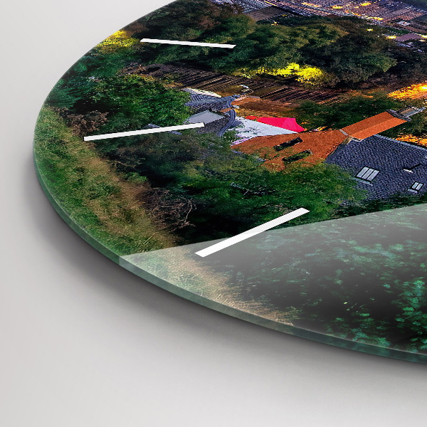 Zegar okrągły z nadrukiem Edynburg z Calton Hill