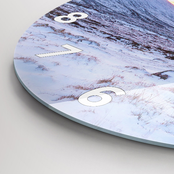 Zegar okrągły z nadrukiem Domek w górach