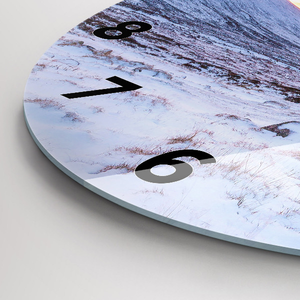 Zegar okrągły z nadrukiem Domek w górach