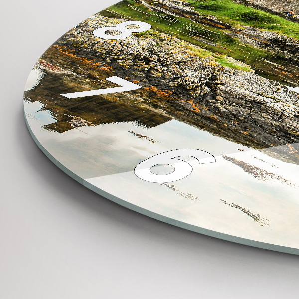 Zegar okrągły z nadrukiem Zamek Eilean Donan Szkocja