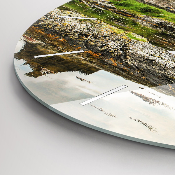 Zegar okrągły z nadrukiem Zamek Eilean Donan Szkocja