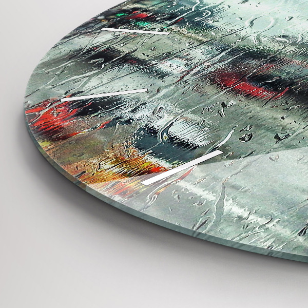 Zegar okrągły z nadrukiem Deszczowy Londyn