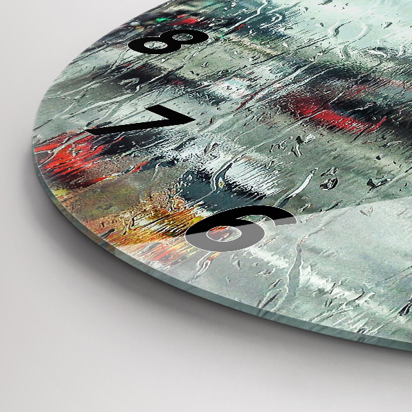 Zegar okrągły z nadrukiem Deszczowy Londyn