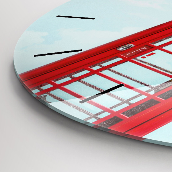 Zegar okrągły z nadrukiem Budka telefoniczna