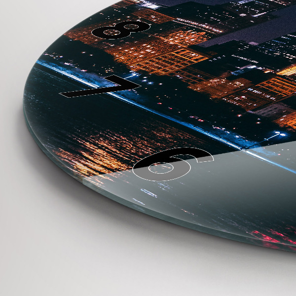 Zegar okrągły z nadrukiem Pejzaż miejski Chicago