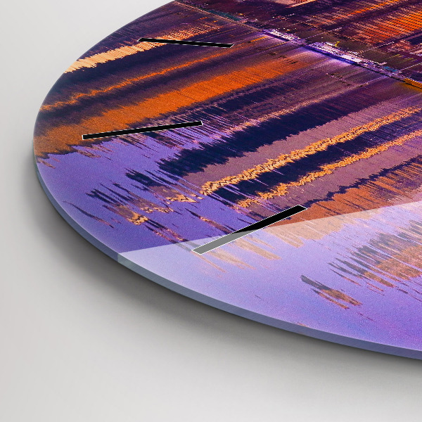 Zegar okrągły z nadrukiem Widok na wieżowce USA