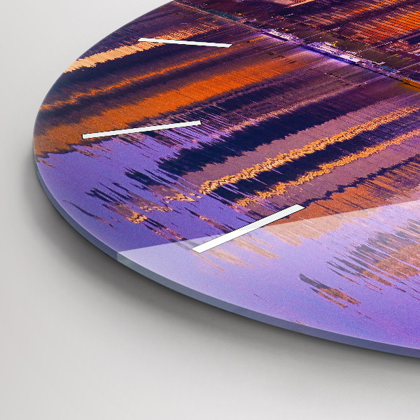 Zegar okrągły z nadrukiem Widok na wieżowce USA