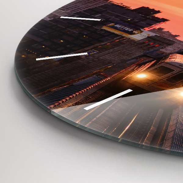 Zegar okrągły z nadrukiem Most Benjamin Franklin