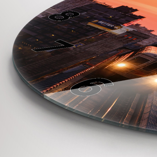 Zegar okrągły z nadrukiem Most Benjamin Franklin