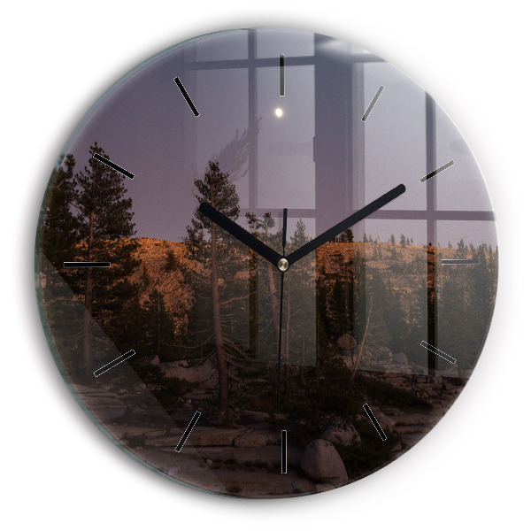 Zegar okrągły z nadrukiem Kamienista droga Yosemite