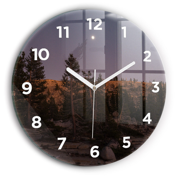 Zegar okrągły z nadrukiem Kamienista droga Yosemite