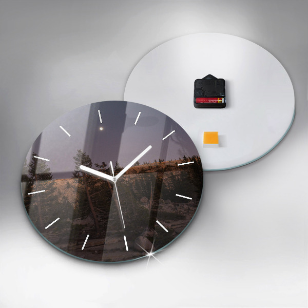 Zegar okrągły z nadrukiem Kamienista droga Yosemite