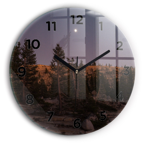 Zegar okrągły z nadrukiem Kamienista droga Yosemite