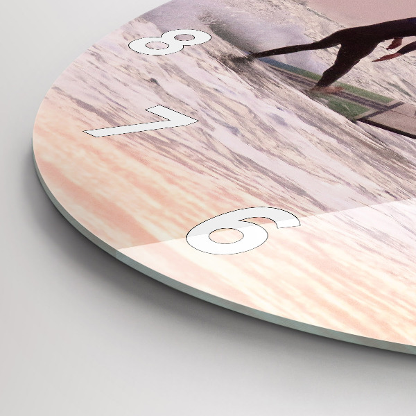 Zegar okrągły z nadrukiem Surfer na Hawajach