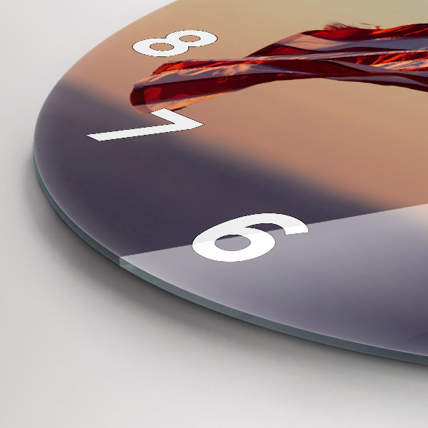 Zegar okrągły z nadrukiem Wiejąca flaga USA