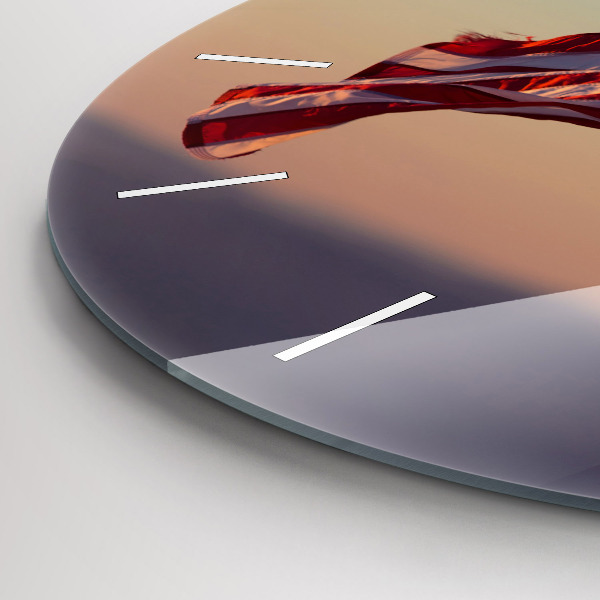 Zegar okrągły z nadrukiem Wiejąca flaga USA