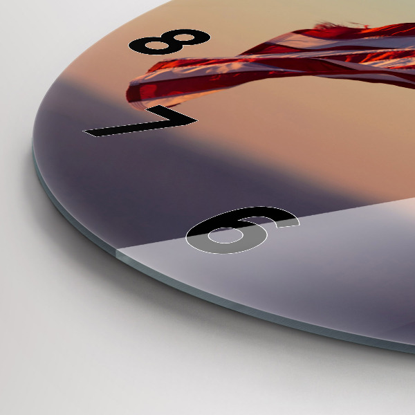 Zegar okrągły z nadrukiem Wiejąca flaga USA