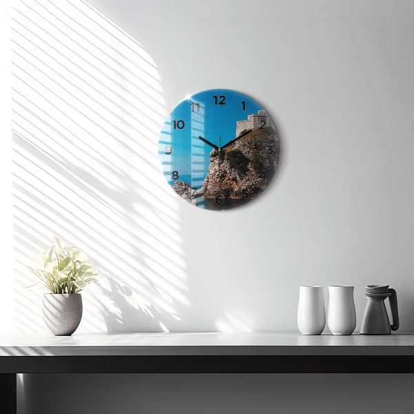 Zegar okrągły z nadrukiem Klify w Dubrowniku